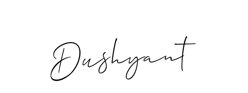 Make a beautiful signature design for name Dushyant. With this signature (Allison_Script) style, you can create a handwritten signature for free. Dushyant signature style 2 images and pictures png