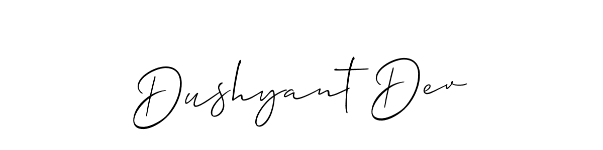 Dushyant Dev stylish signature style. Best Handwritten Sign (Allison_Script) for my name. Handwritten Signature Collection Ideas for my name Dushyant Dev. Dushyant Dev signature style 2 images and pictures png