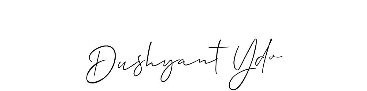 if you are searching for the best signature style for your name Dushyant Ydv. so please give up your signature search. here we have designed multiple signature styles  using Allison_Script. Dushyant Ydv signature style 2 images and pictures png