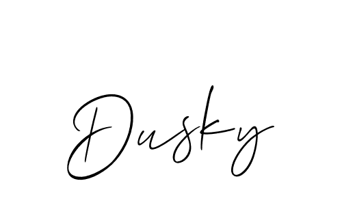 Create a beautiful signature design for name Dusky. With this signature (Allison_Script) fonts, you can make a handwritten signature for free. Dusky signature style 2 images and pictures png