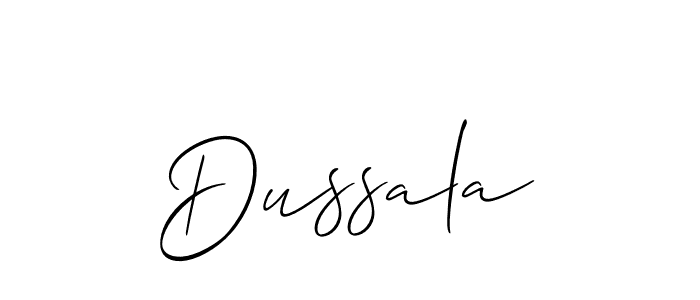 Use a signature maker to create a handwritten signature online. With this signature software, you can design (Allison_Script) your own signature for name Dussala. Dussala signature style 2 images and pictures png