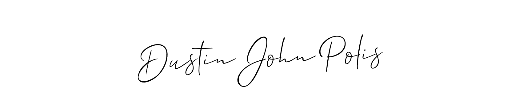 The best way (Allison_Script) to make a short signature is to pick only two or three words in your name. The name Dustin John Polis include a total of six letters. For converting this name. Dustin John Polis signature style 2 images and pictures png