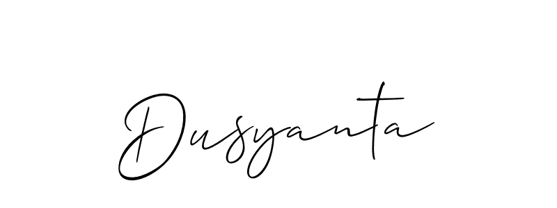 Use a signature maker to create a handwritten signature online. With this signature software, you can design (Allison_Script) your own signature for name Dusyanta. Dusyanta signature style 2 images and pictures png
