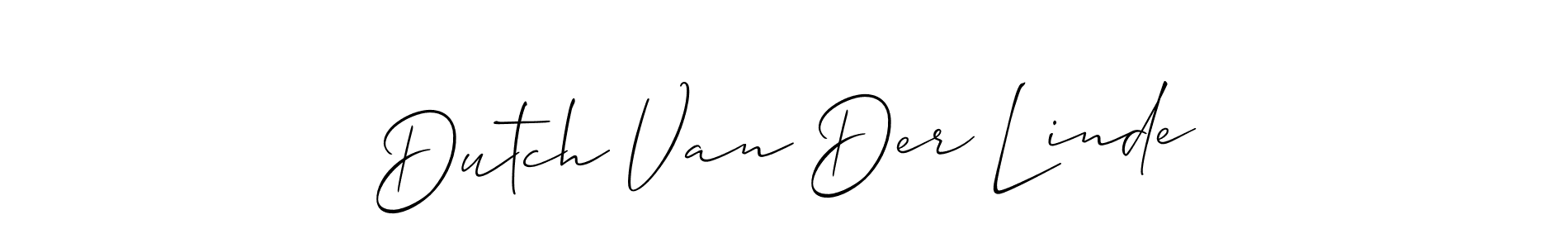 Design your own signature with our free online signature maker. With this signature software, you can create a handwritten (Allison_Script) signature for name Dutch Van Der Linde. Dutch Van Der Linde signature style 2 images and pictures png