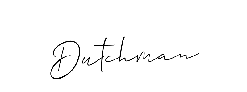 Make a beautiful signature design for name Dutchman. With this signature (Allison_Script) style, you can create a handwritten signature for free. Dutchman signature style 2 images and pictures png
