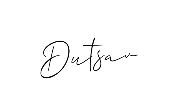 Dutsav stylish signature style. Best Handwritten Sign (Allison_Script) for my name. Handwritten Signature Collection Ideas for my name Dutsav. Dutsav signature style 2 images and pictures png