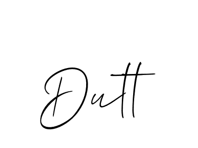 It looks lik you need a new signature style for name Dutt. Design unique handwritten (Allison_Script) signature with our free signature maker in just a few clicks. Dutt signature style 2 images and pictures png