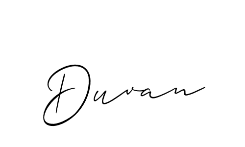 Make a beautiful signature design for name Duvan. With this signature (Allison_Script) style, you can create a handwritten signature for free. Duvan signature style 2 images and pictures png