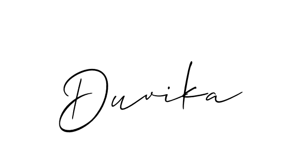 if you are searching for the best signature style for your name Duvika. so please give up your signature search. here we have designed multiple signature styles  using Allison_Script. Duvika signature style 2 images and pictures png