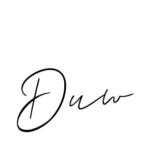 Allison_Script is a professional signature style that is perfect for those who want to add a touch of class to their signature. It is also a great choice for those who want to make their signature more unique. Get Duw name to fancy signature for free. Duw signature style 2 images and pictures png