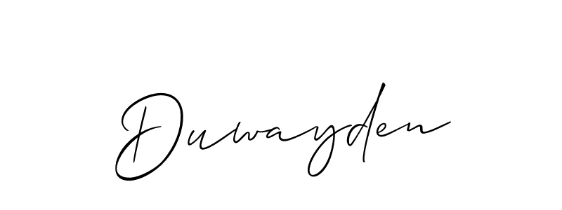 Create a beautiful signature design for name Duwayden. With this signature (Allison_Script) fonts, you can make a handwritten signature for free. Duwayden signature style 2 images and pictures png