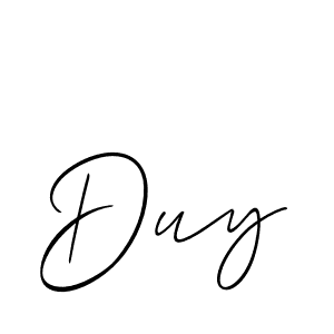 The best way (Allison_Script) to make a short signature is to pick only two or three words in your name. The name Duy include a total of six letters. For converting this name. Duy signature style 2 images and pictures png