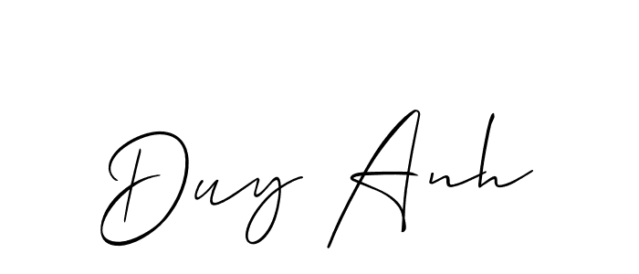 You should practise on your own different ways (Allison_Script) to write your name (Duy Anh) in signature. don't let someone else do it for you. Duy Anh signature style 2 images and pictures png