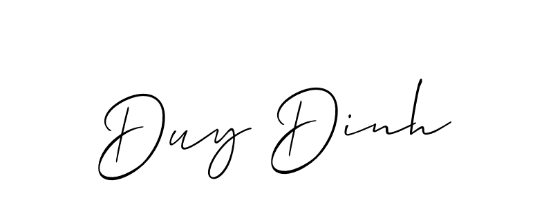 Allison_Script is a professional signature style that is perfect for those who want to add a touch of class to their signature. It is also a great choice for those who want to make their signature more unique. Get Duy Dinh name to fancy signature for free. Duy Dinh signature style 2 images and pictures png