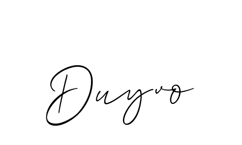 Also we have Duyvo name is the best signature style. Create professional handwritten signature collection using Allison_Script autograph style. Duyvo signature style 2 images and pictures png