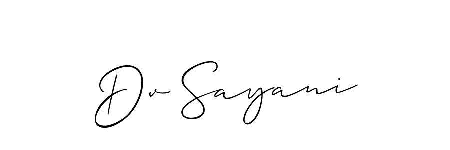 if you are searching for the best signature style for your name Dv Sayani. so please give up your signature search. here we have designed multiple signature styles  using Allison_Script. Dv Sayani signature style 2 images and pictures png