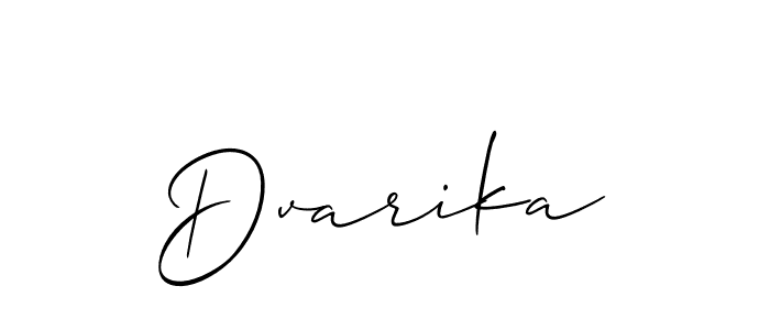 Use a signature maker to create a handwritten signature online. With this signature software, you can design (Allison_Script) your own signature for name Dvarika. Dvarika signature style 2 images and pictures png