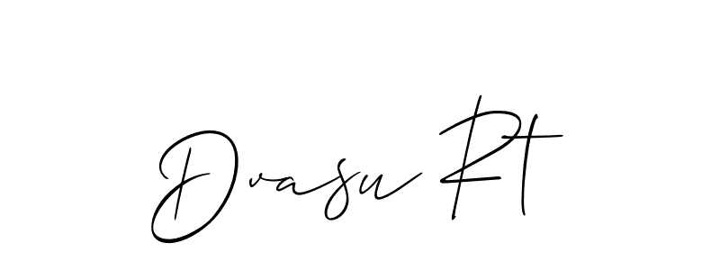 How to make Dvasu Rt name signature. Use Allison_Script style for creating short signs online. This is the latest handwritten sign. Dvasu Rt signature style 2 images and pictures png
