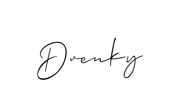 Allison_Script is a professional signature style that is perfect for those who want to add a touch of class to their signature. It is also a great choice for those who want to make their signature more unique. Get Dvenky name to fancy signature for free. Dvenky signature style 2 images and pictures png
