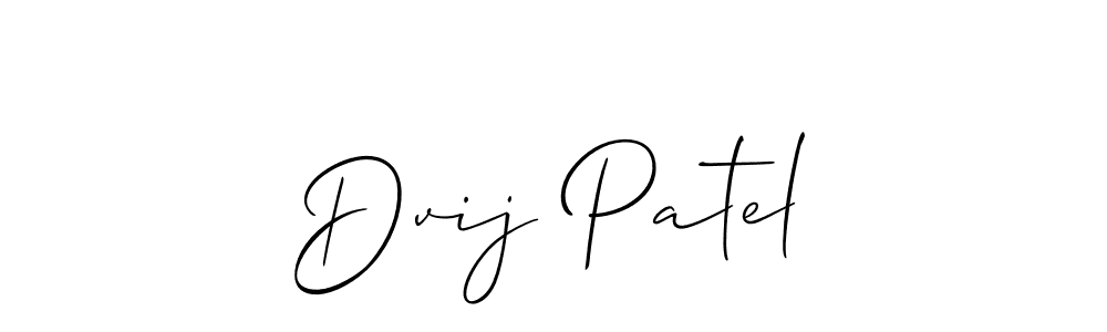 Also You can easily find your signature by using the search form. We will create Dvij Patel name handwritten signature images for you free of cost using Allison_Script sign style. Dvij Patel signature style 2 images and pictures png