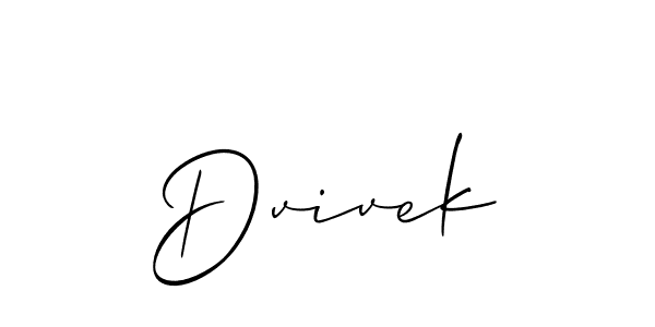 How to make Dvivek signature? Allison_Script is a professional autograph style. Create handwritten signature for Dvivek name. Dvivek signature style 2 images and pictures png