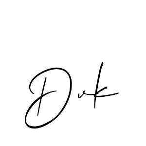How to make Dvk signature? Allison_Script is a professional autograph style. Create handwritten signature for Dvk name. Dvk signature style 2 images and pictures png