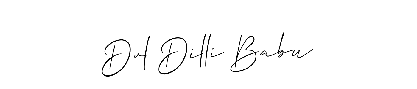 It looks lik you need a new signature style for name Dvl Dilli Babu. Design unique handwritten (Allison_Script) signature with our free signature maker in just a few clicks. Dvl Dilli Babu signature style 2 images and pictures png