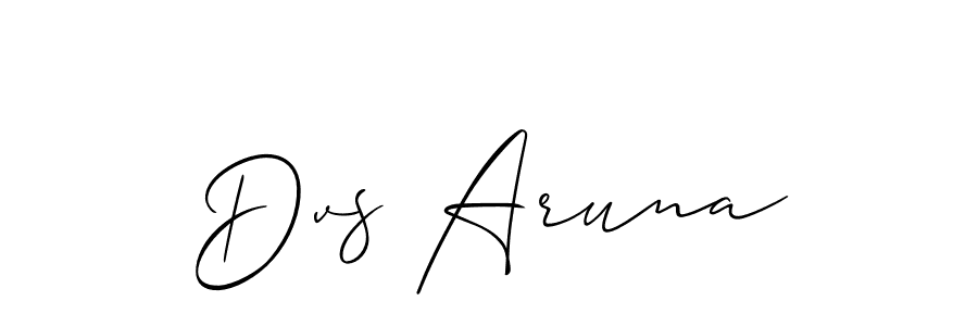 Make a short Dvs Aruna signature style. Manage your documents anywhere anytime using Allison_Script. Create and add eSignatures, submit forms, share and send files easily. Dvs Aruna signature style 2 images and pictures png