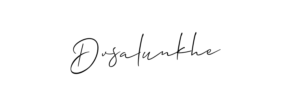 How to make Dvsalunkhe name signature. Use Allison_Script style for creating short signs online. This is the latest handwritten sign. Dvsalunkhe signature style 2 images and pictures png