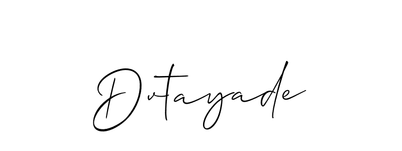 Also You can easily find your signature by using the search form. We will create Dvtayade name handwritten signature images for you free of cost using Allison_Script sign style. Dvtayade signature style 2 images and pictures png