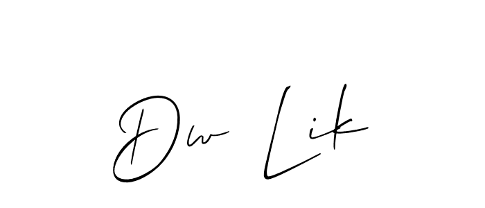 Design your own signature with our free online signature maker. With this signature software, you can create a handwritten (Allison_Script) signature for name Dw  Lik. Dw  Lik signature style 2 images and pictures png