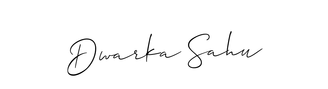How to make Dwarka Sahu name signature. Use Allison_Script style for creating short signs online. This is the latest handwritten sign. Dwarka Sahu signature style 2 images and pictures png