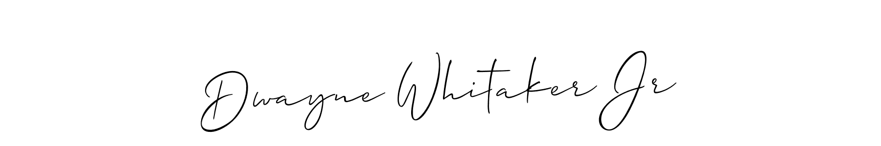How to make Dwayne Whitaker Jr name signature. Use Allison_Script style for creating short signs online. This is the latest handwritten sign. Dwayne Whitaker Jr signature style 2 images and pictures png