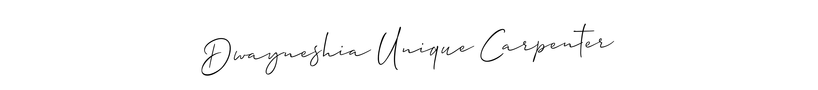 Similarly Allison_Script is the best handwritten signature design. Signature creator online .You can use it as an online autograph creator for name Dwayneshia Unique Carpenter. Dwayneshia Unique Carpenter signature style 2 images and pictures png