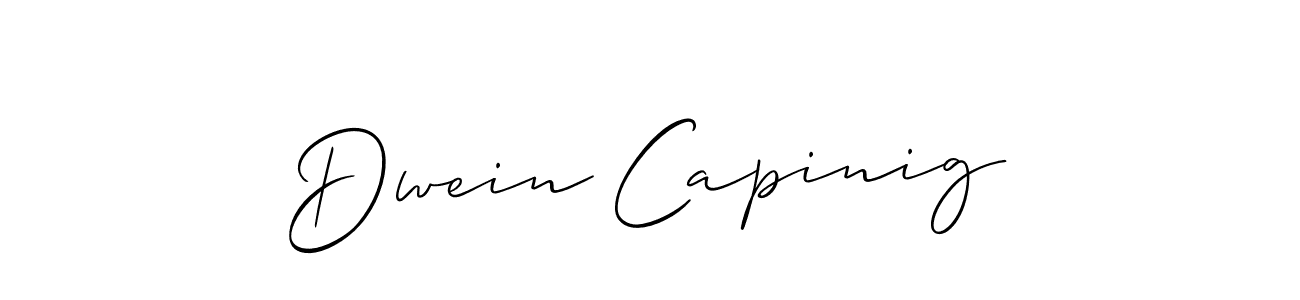 Use a signature maker to create a handwritten signature online. With this signature software, you can design (Allison_Script) your own signature for name Dwein Capinig. Dwein Capinig signature style 2 images and pictures png
