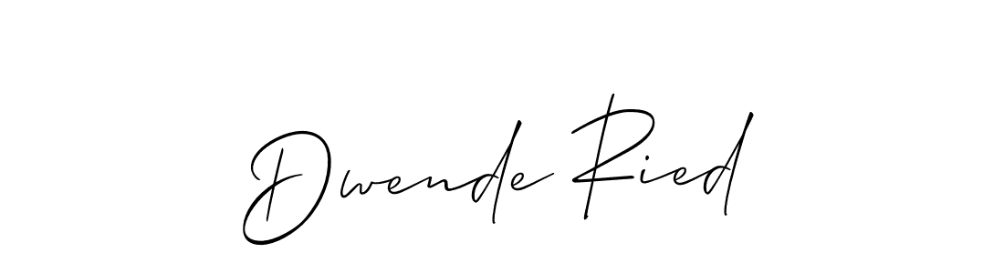 How to make Dwende Ried name signature. Use Allison_Script style for creating short signs online. This is the latest handwritten sign. Dwende Ried signature style 2 images and pictures png
