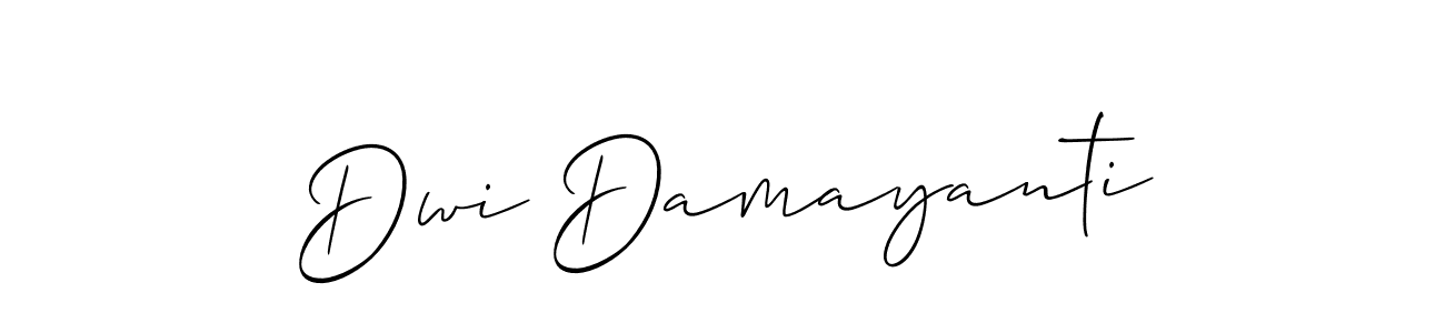 Dwi Damayanti stylish signature style. Best Handwritten Sign (Allison_Script) for my name. Handwritten Signature Collection Ideas for my name Dwi Damayanti. Dwi Damayanti signature style 2 images and pictures png