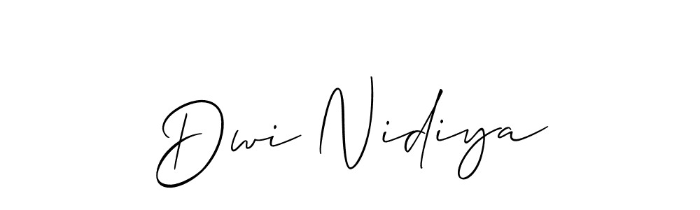 Make a beautiful signature design for name Dwi Nidiya. With this signature (Allison_Script) style, you can create a handwritten signature for free. Dwi Nidiya signature style 2 images and pictures png