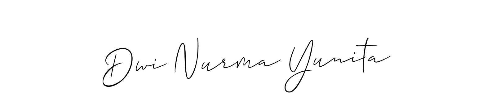 How to make Dwi Nurma Yunita name signature. Use Allison_Script style for creating short signs online. This is the latest handwritten sign. Dwi Nurma Yunita signature style 2 images and pictures png