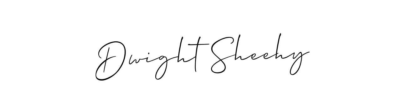 How to make Dwight Sheehy name signature. Use Allison_Script style for creating short signs online. This is the latest handwritten sign. Dwight Sheehy signature style 2 images and pictures png