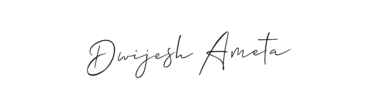 Design your own signature with our free online signature maker. With this signature software, you can create a handwritten (Allison_Script) signature for name Dwijesh Ameta. Dwijesh Ameta signature style 2 images and pictures png