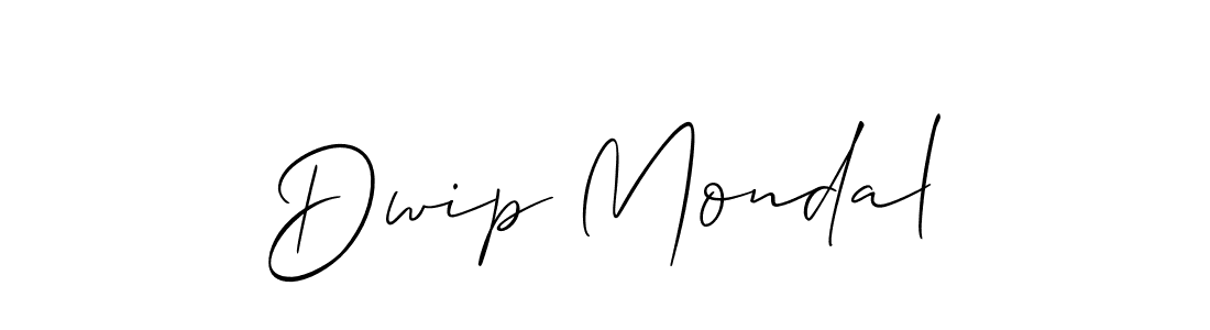 How to make Dwip Mondal name signature. Use Allison_Script style for creating short signs online. This is the latest handwritten sign. Dwip Mondal signature style 2 images and pictures png