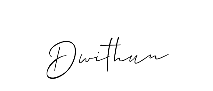 Use a signature maker to create a handwritten signature online. With this signature software, you can design (Allison_Script) your own signature for name Dwithun. Dwithun signature style 2 images and pictures png