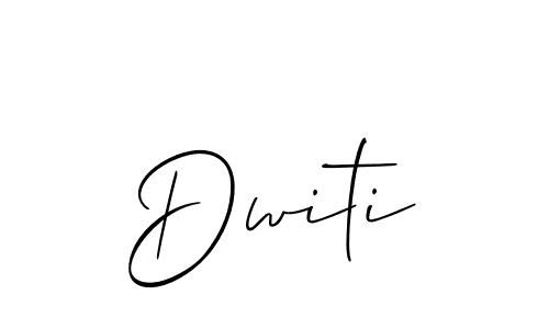 How to make Dwiti signature? Allison_Script is a professional autograph style. Create handwritten signature for Dwiti name. Dwiti signature style 2 images and pictures png