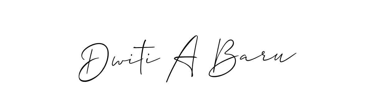 Dwiti A Baru stylish signature style. Best Handwritten Sign (Allison_Script) for my name. Handwritten Signature Collection Ideas for my name Dwiti A Baru. Dwiti A Baru signature style 2 images and pictures png