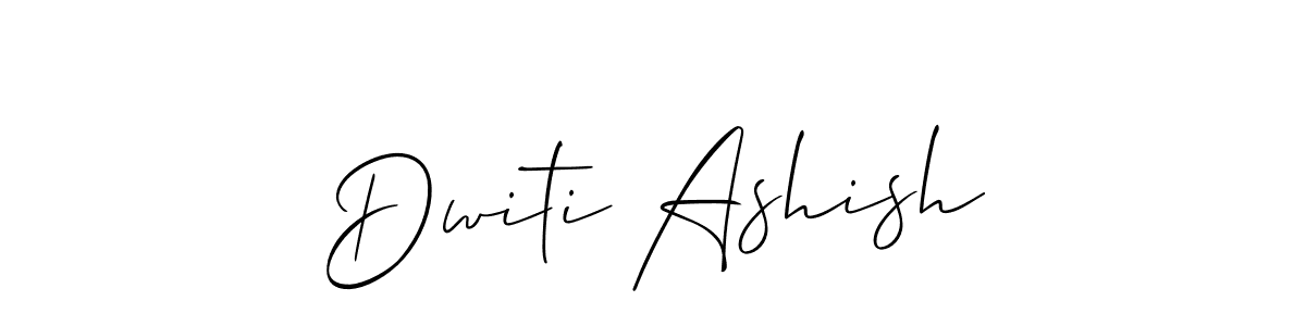 How to make Dwiti Ashish signature? Allison_Script is a professional autograph style. Create handwritten signature for Dwiti Ashish name. Dwiti Ashish signature style 2 images and pictures png