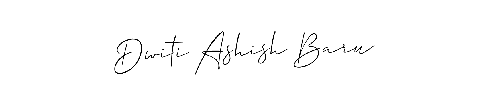 Dwiti Ashish Baru stylish signature style. Best Handwritten Sign (Allison_Script) for my name. Handwritten Signature Collection Ideas for my name Dwiti Ashish Baru. Dwiti Ashish Baru signature style 2 images and pictures png