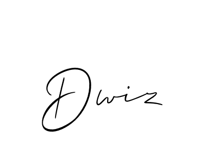 Use a signature maker to create a handwritten signature online. With this signature software, you can design (Allison_Script) your own signature for name Dwiz. Dwiz signature style 2 images and pictures png