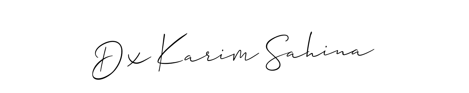 Also You can easily find your signature by using the search form. We will create Dx Karim Sahina name handwritten signature images for you free of cost using Allison_Script sign style. Dx Karim Sahina signature style 2 images and pictures png