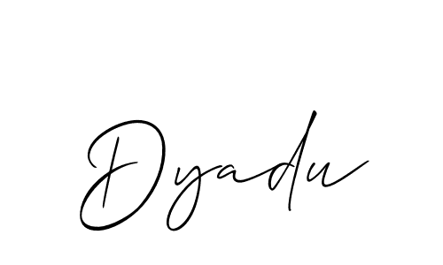 You should practise on your own different ways (Allison_Script) to write your name (Dyadu) in signature. don't let someone else do it for you. Dyadu signature style 2 images and pictures png